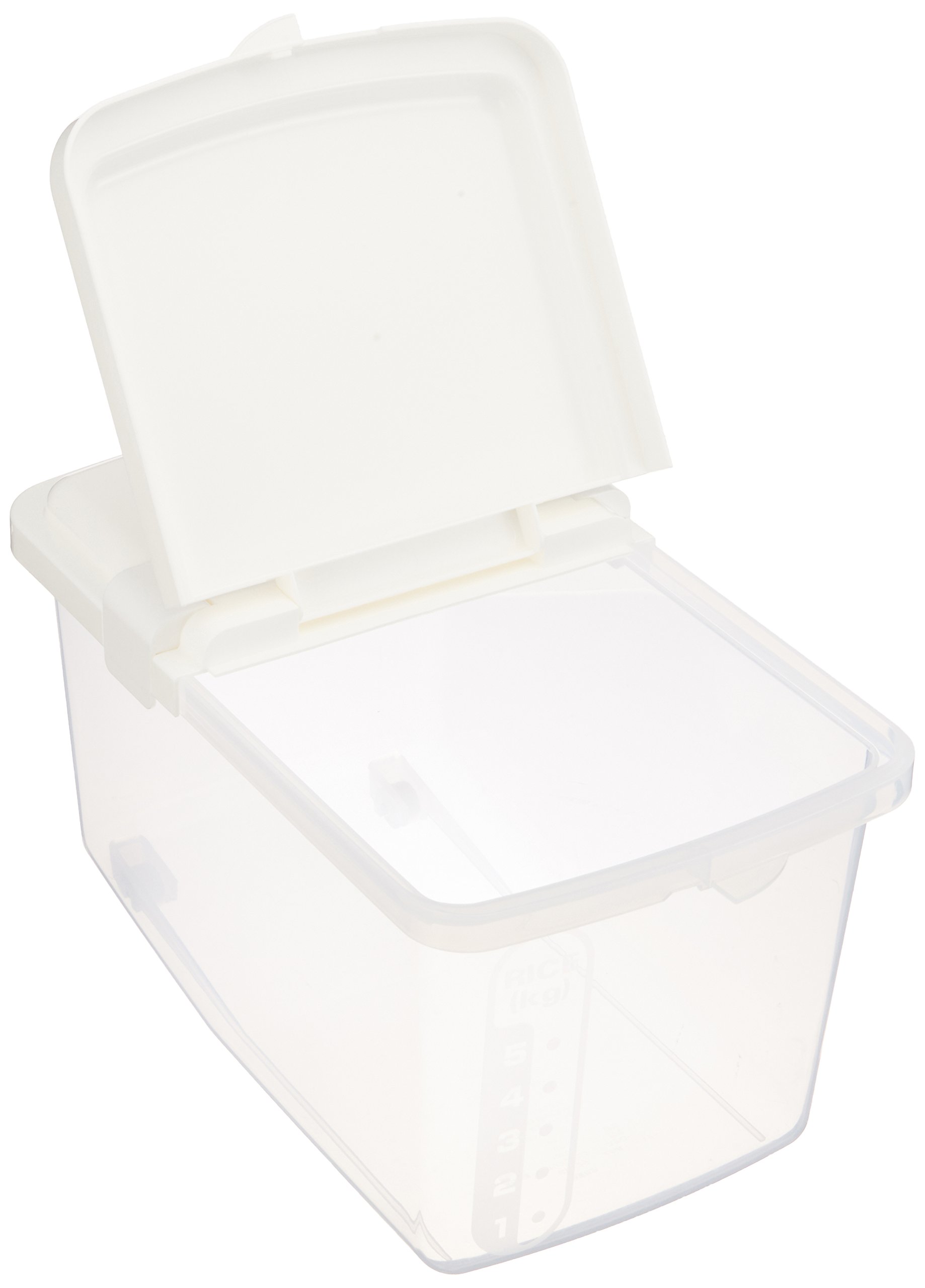 JapanBargain 1825 - Clear Plastic Rice Storage Container with Lid | Japanese Kome Bitsu Style | 11 lbs Capacity for Dry Food, Pet Food (Dog/Cat), Treats & Pantry Organization | Perfect for Kitchen, Pet Supplies & Bulk Food Storage