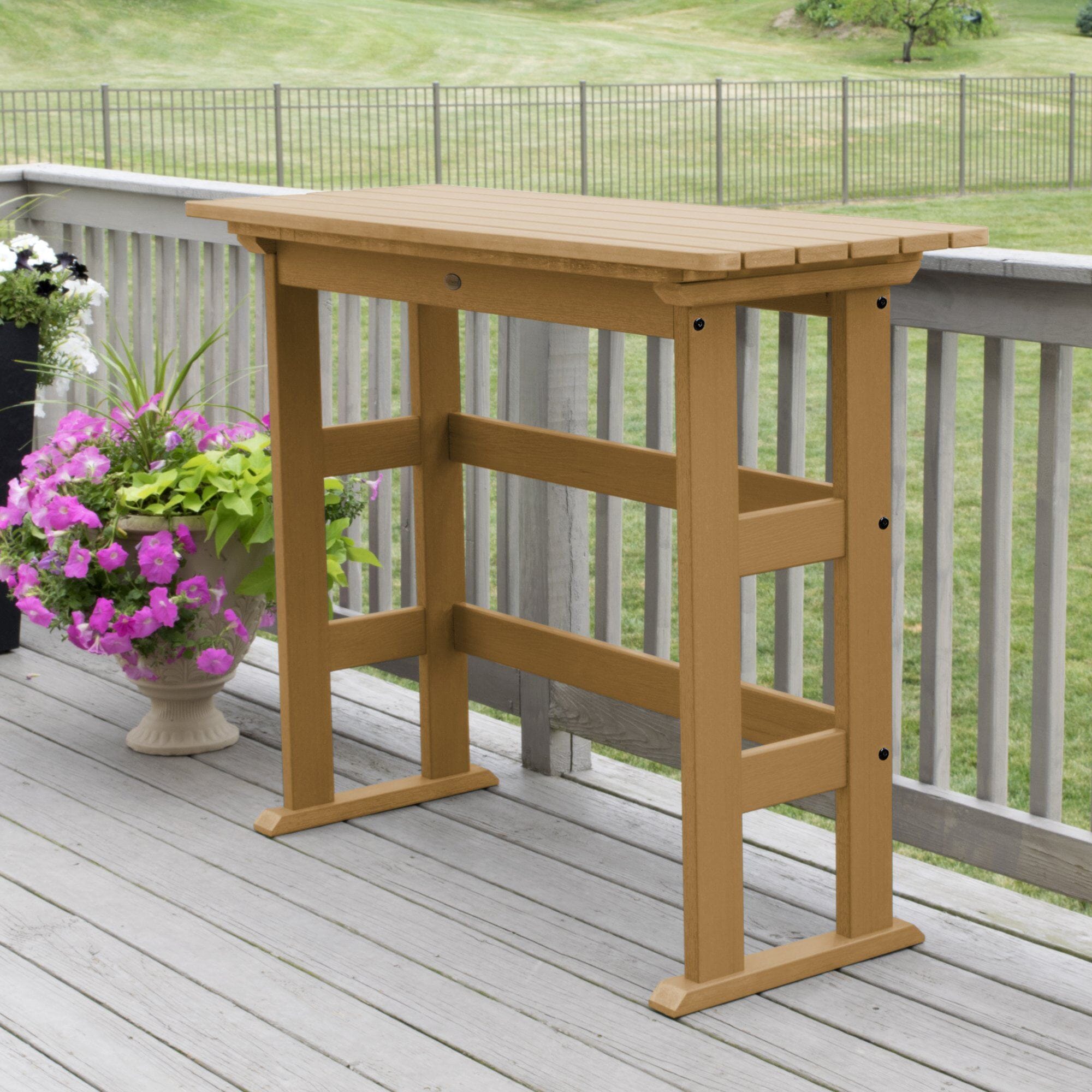 Refurbished Lehigh Bar Height Balcony Table - Outdoor Bistro Set for Patio, Deck & Small Spaces - Perfect for Coffee, Dining & Relaxing