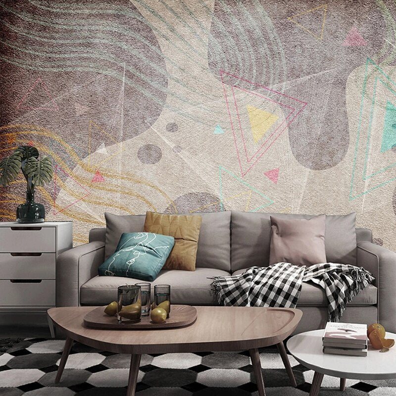 Modern Geometric Shapes Wallpaper - Peel and Stick Wall Decor for Home, Living Room, Bedroom - Self-Adhesive Removable Wallpaper for Stylish Interior Design