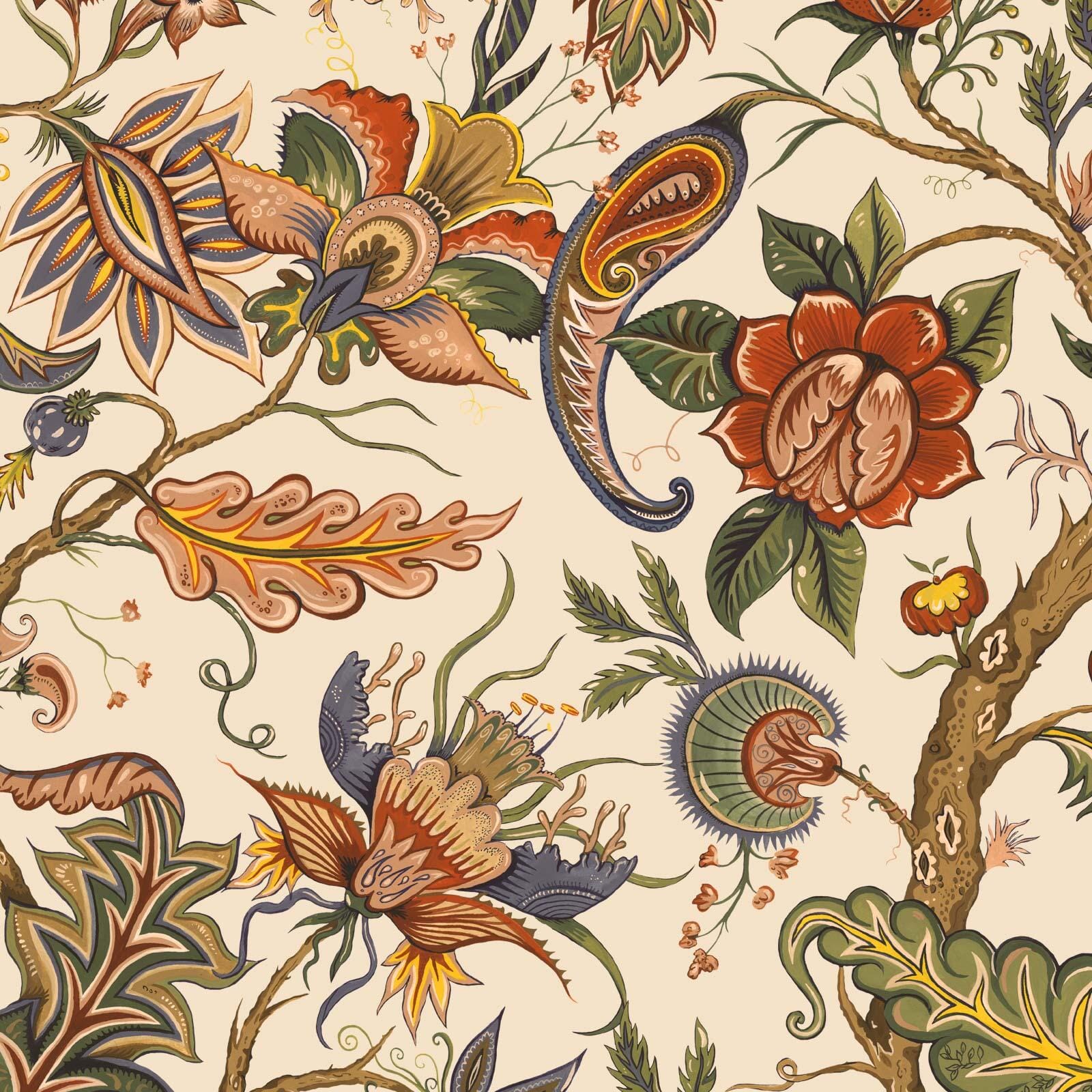 DAMAS Wallpaper Cream Sample - Self-Adhesive Peel & Stick Wallpaper for Bedroom, Living Room, Bathroom - Easy to Install Removable Wallpaper for Home Decor