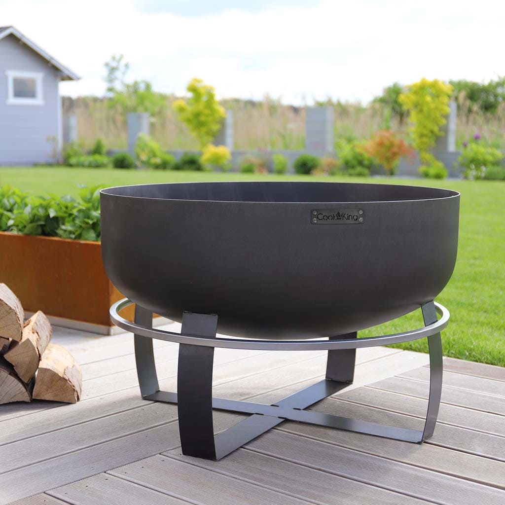 Good Directions Cook King Viking XXL 31.5 Inch Deep Fire Bowl - Large Outdoor Fire Pit for Backyard, Patio & Camping - Perfect for Roasting Marshmallows & Outdoor Gatherings
