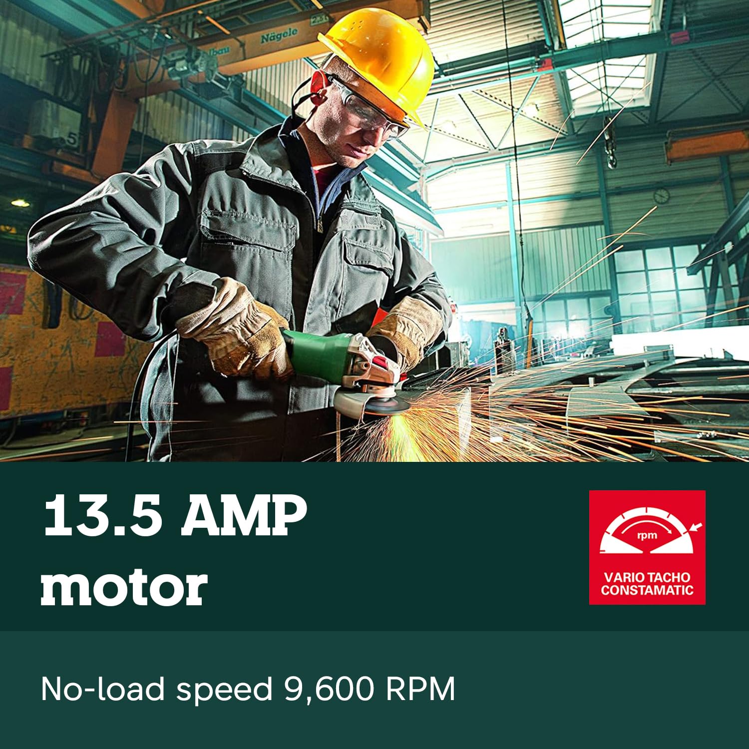 Metabo WEP 15-150 Quick 6-Inch Angle Grinder - 13.5 Amp, 9600 RPM, Non-Locking Paddle Switch, Made in Germany (Model 600488420) - Perfect for Metal Cutting, Grinding & Polishing in Construction & DIY Projects