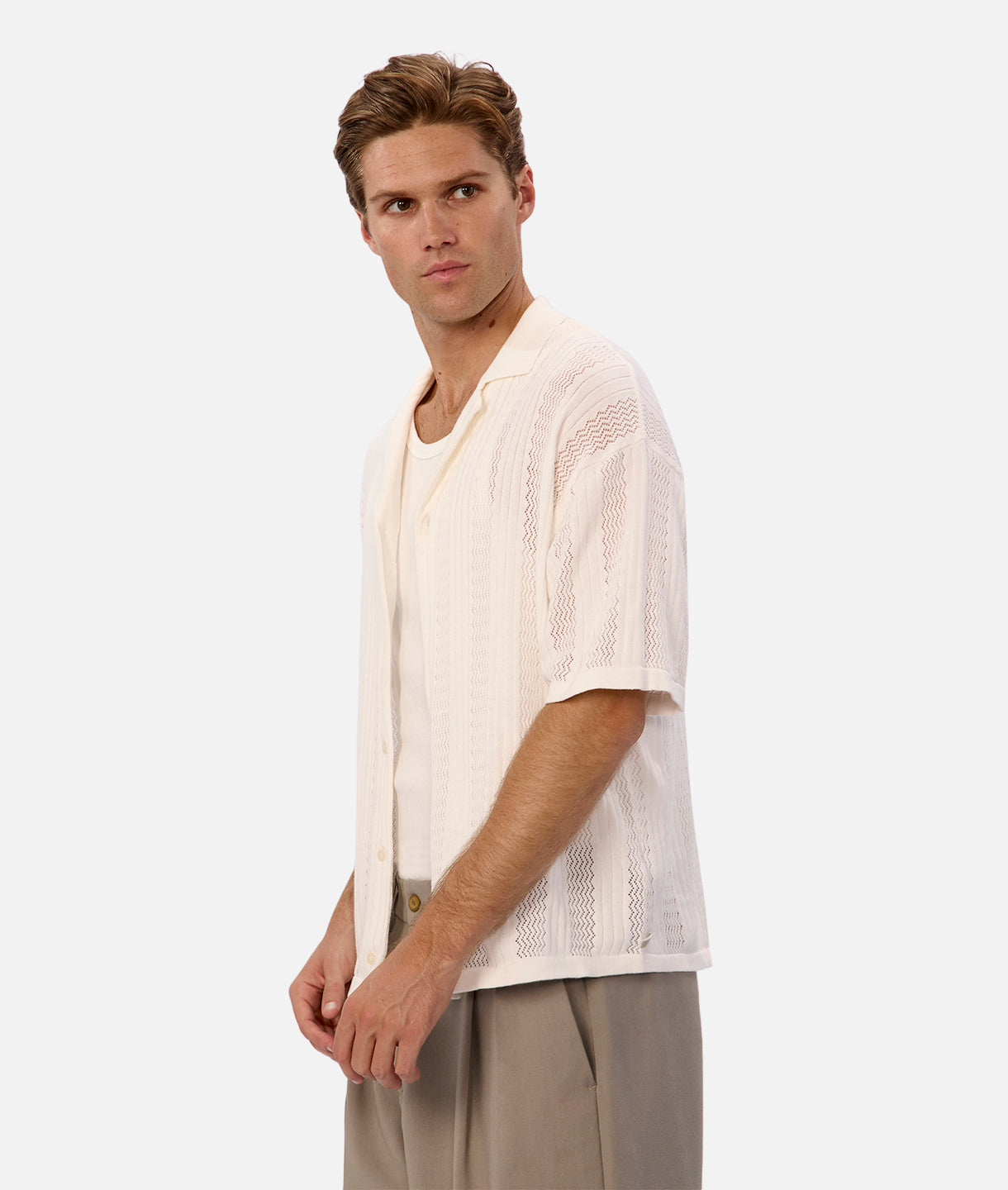 Sosa Short Sleeve Shirt for Men - Premium Cotton Casual Tee in Off White | Perfect for Summer Outfits, Beach Wear & Everyday Style