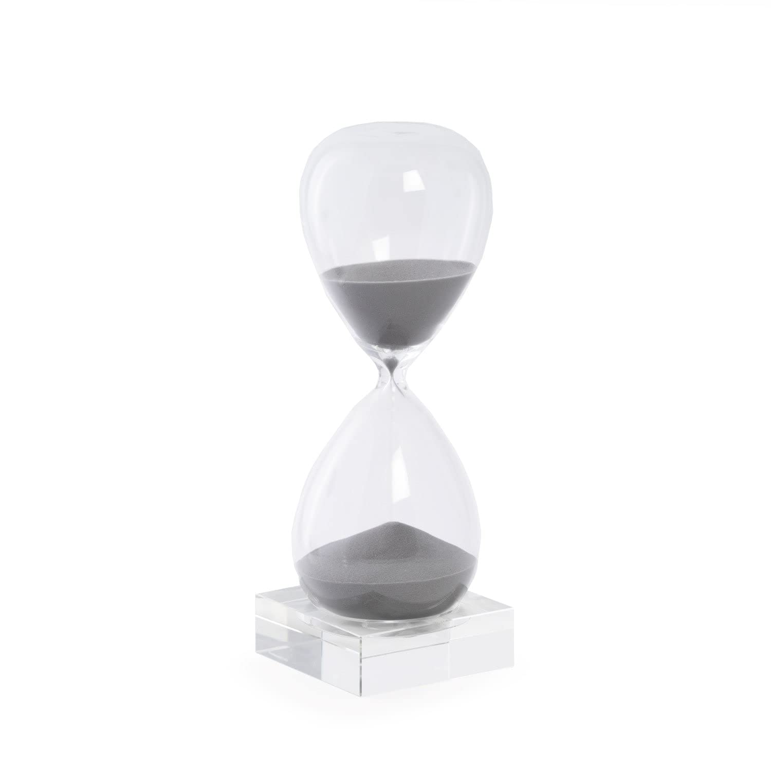 Bey Berk 60-Minute White Sand Crystal Hourglass Timer - Perfect for Board Games, Classroom Activities, Meditation & Home Office Decor