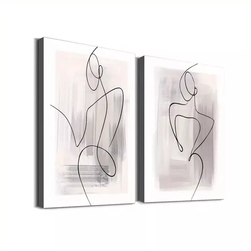 2-Piece Set Abstract Glamour Female Wall Art - 50x75cm Framed Canvas Prints, High Quality Australian Made, Ready to Hang - Perfect for Living Room, Bedroom & Office Decor