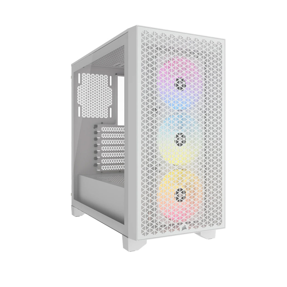 Corsair iCUE 3000D RGB Airflow Tempered Glass Mid Tower PC Case - White | High Airflow Design for Gaming & Workstation Builds | Perfect for Esports & Content Creation
