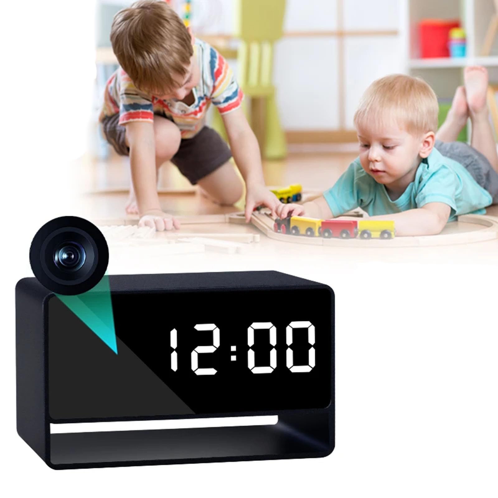 FKINGLRK 1080P HD WiFi Alarm Clock Camera with Night Vision & Motion Detection - Wireless Security Camera for Home, Office, Baby Monitor & Pet Surveillance - Remote Viewing & Smartphone Alerts