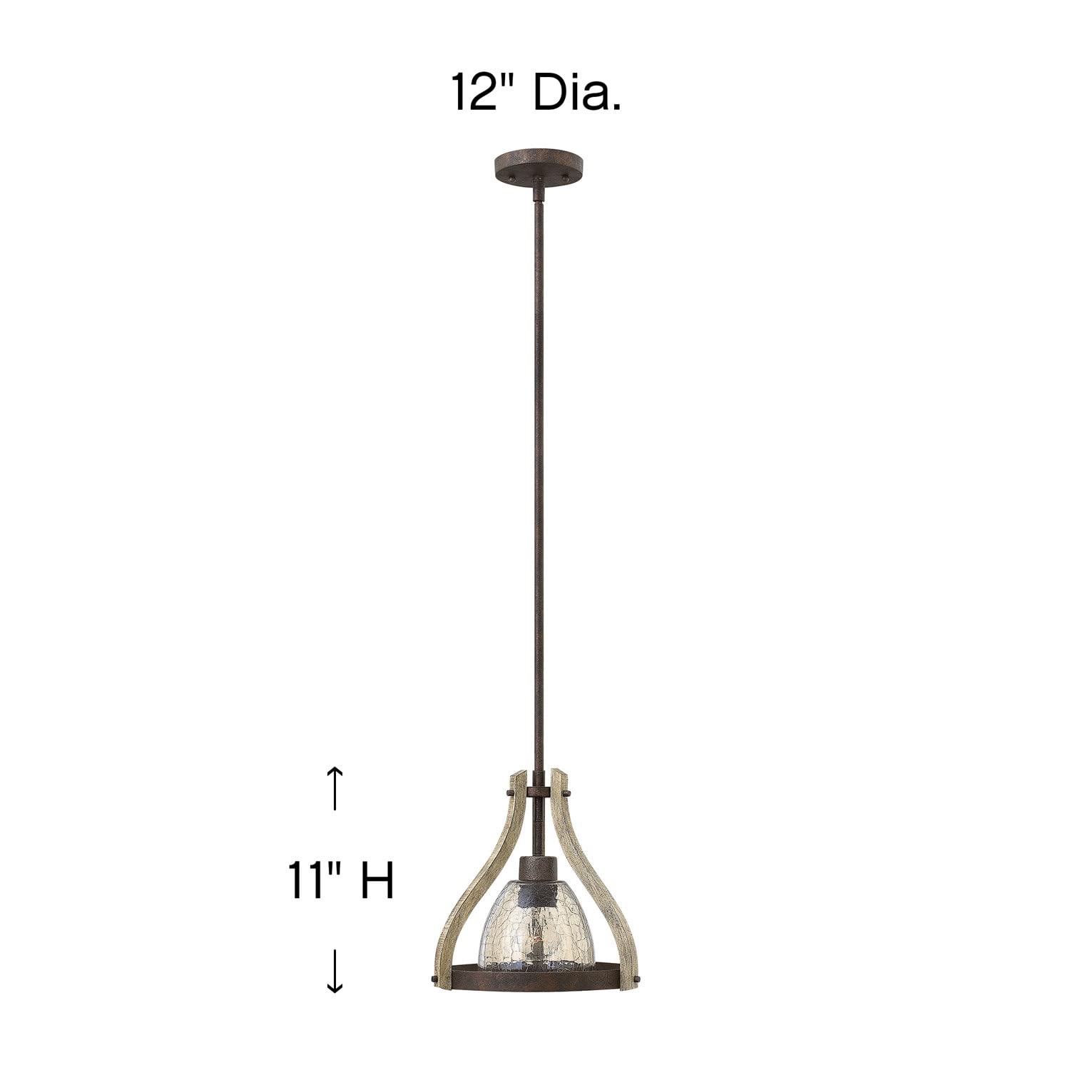 Fredrick Ramond FR40577IRR Modern One Light Mini Pendant - Elegant Ceiling Light Fixture for Kitchen Island, Dining Room, Bedroom, and Entryway Lighting