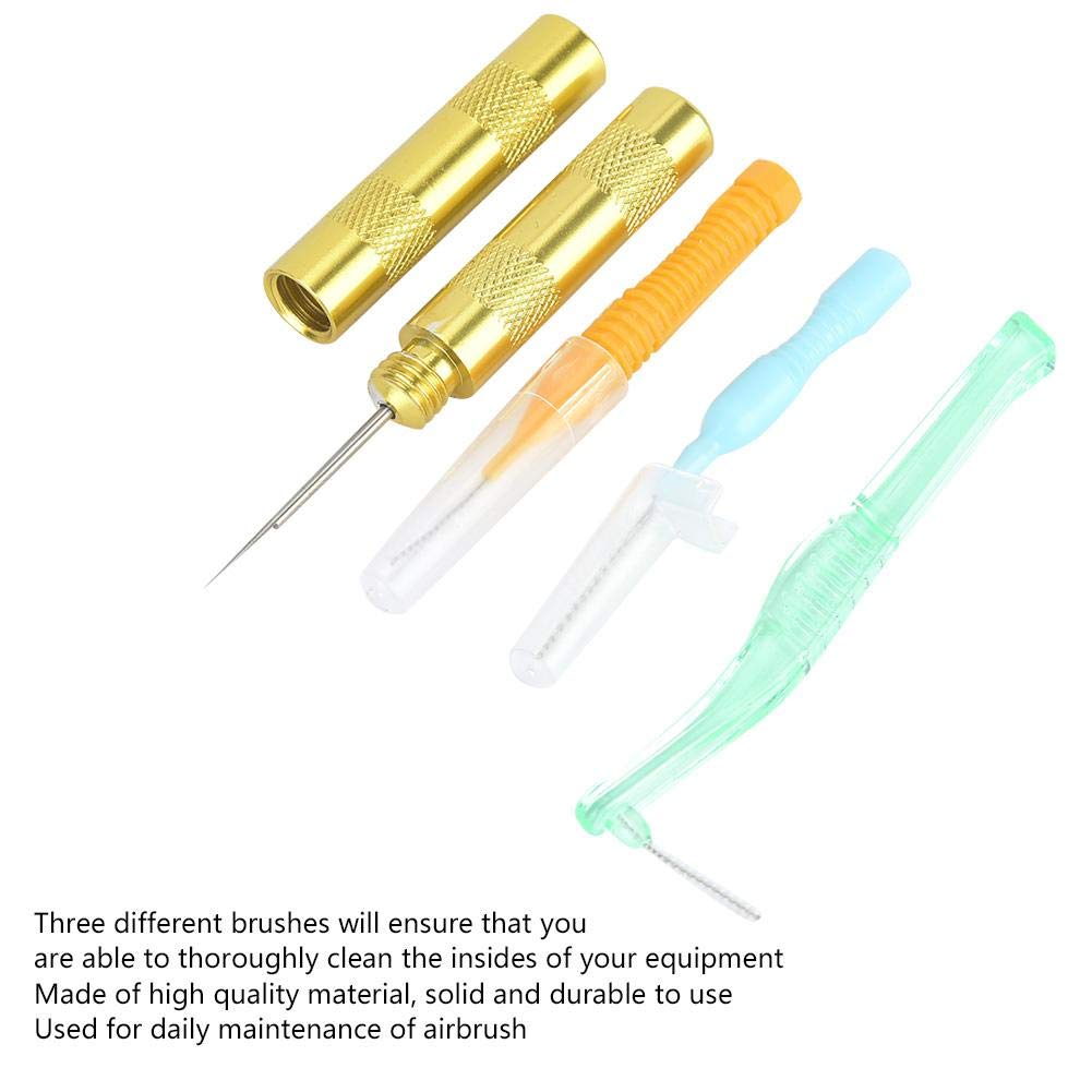 4pcs Airbrush Cleaning Kit with Nozzle Needles & Brushes - Spray Gun Repair Tools for Artists & DIY