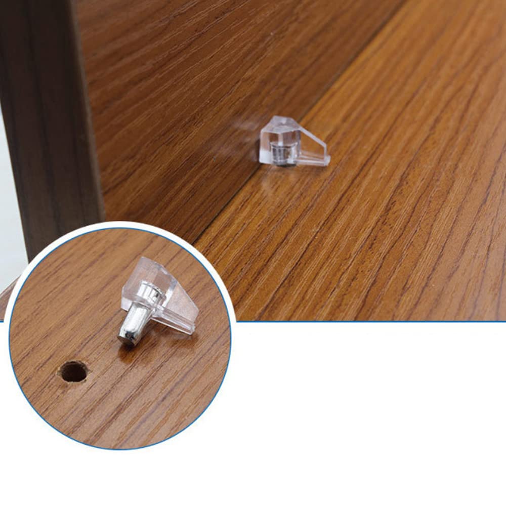 5mm Clear Plastic Shelf Support Pegs - 20 Pack Cabinet Shelf Pins, Kitchen Furniture & Bookshelf Holder Replacement - Ideal for Organizing Cabinets, Shelves, and Storage Units
