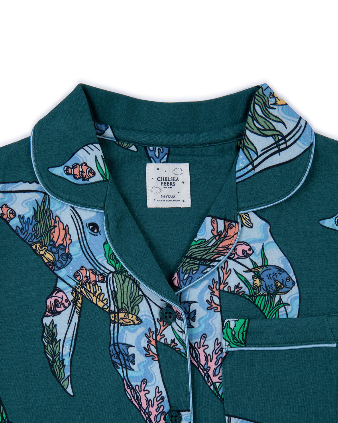 Whale Print Kids Short Pajama Set - Soft Coral Sleepwear for Boys & Girls - Perfect for Summer Nights & Sleepovers