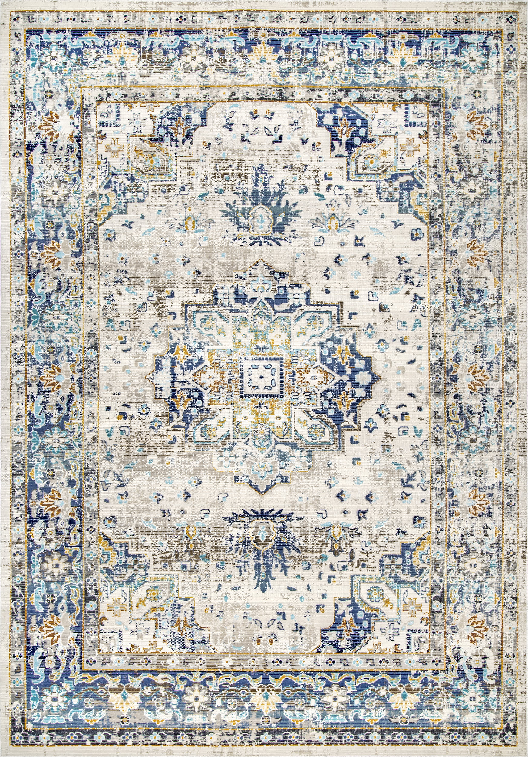 Fading Token Rug | Blue Handmade Bohemian Style Area Rug - Perfect for Living Room, Bedroom, or Boho Chic Home Decor