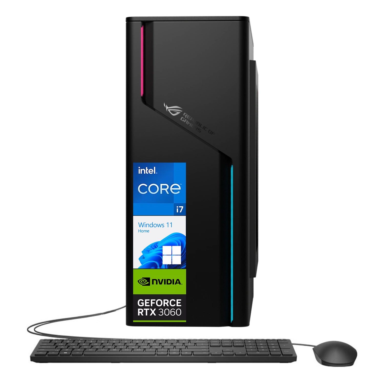 ASUS ROG Small Form Factor Gaming Desktop PC - Intel Core i7, 16GB RAM, NVIDIA GeForce RTX 3060, 1TB SSD, Windows 11 Home (Grey) | Powerful Compact Gaming PC for Esports, Streaming & VR