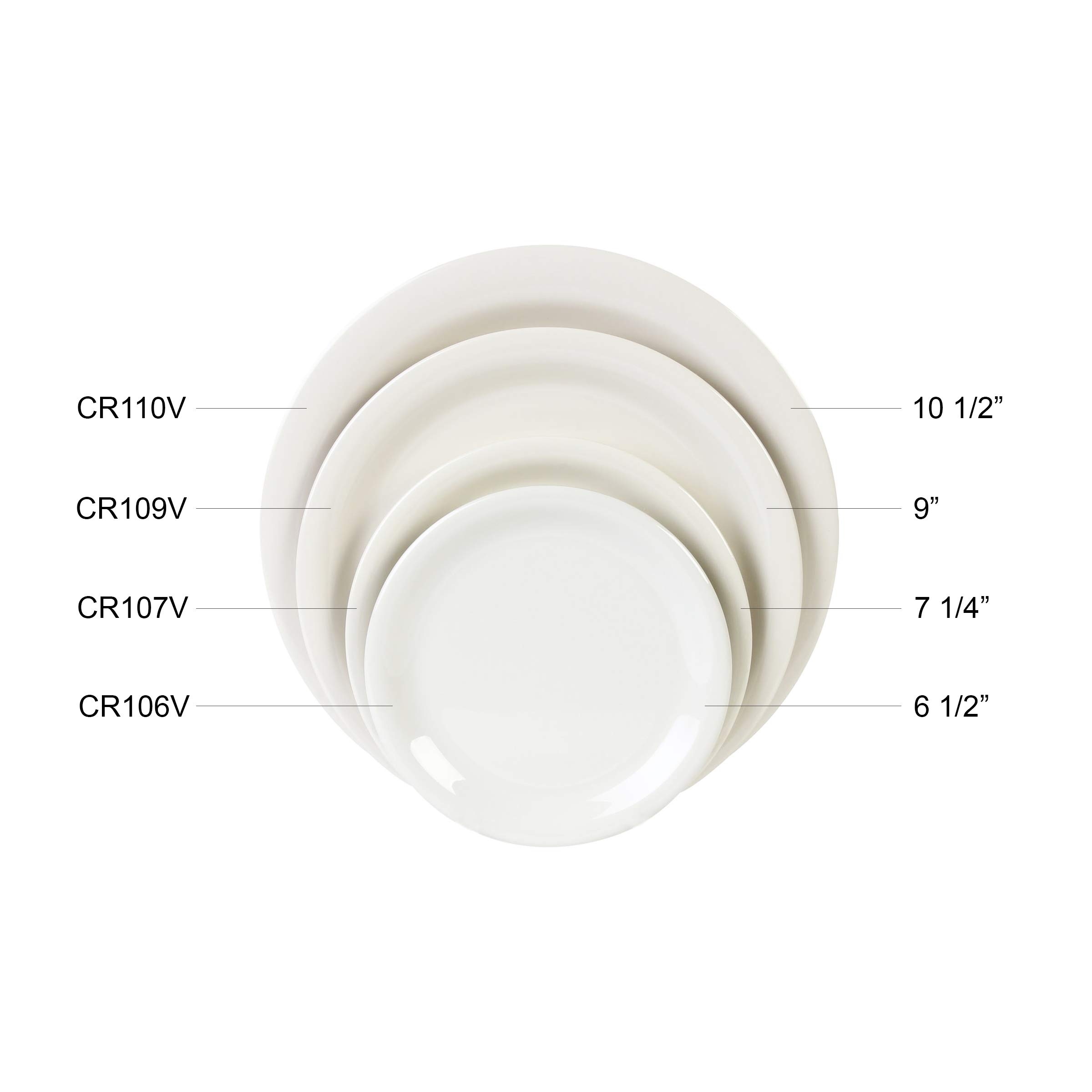 Ivory Melamine Dinner Plates 6.5 Inch - Set of 12 Narrow Rim Round Plates for Restaurants, Catering & Outdoor Dining - Durable & Stylish Dishware