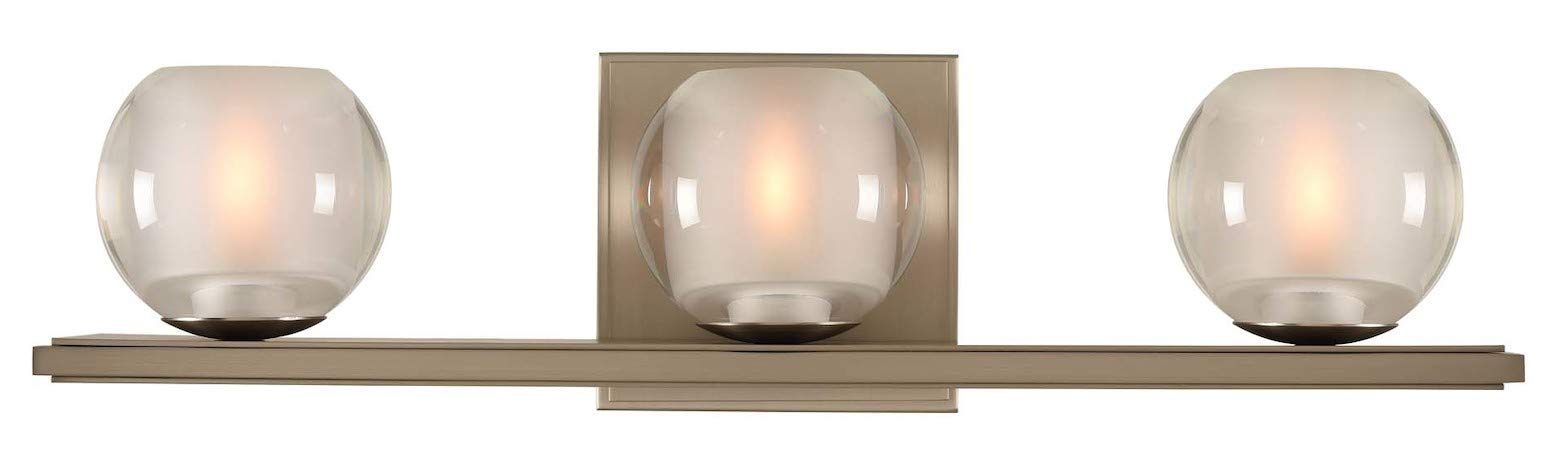 3-Light Bathroom Vanity Light Fixture in Satin Nickel Finish - Perfect for Modern Bathrooms, Powder Rooms & Spa-Style Decor