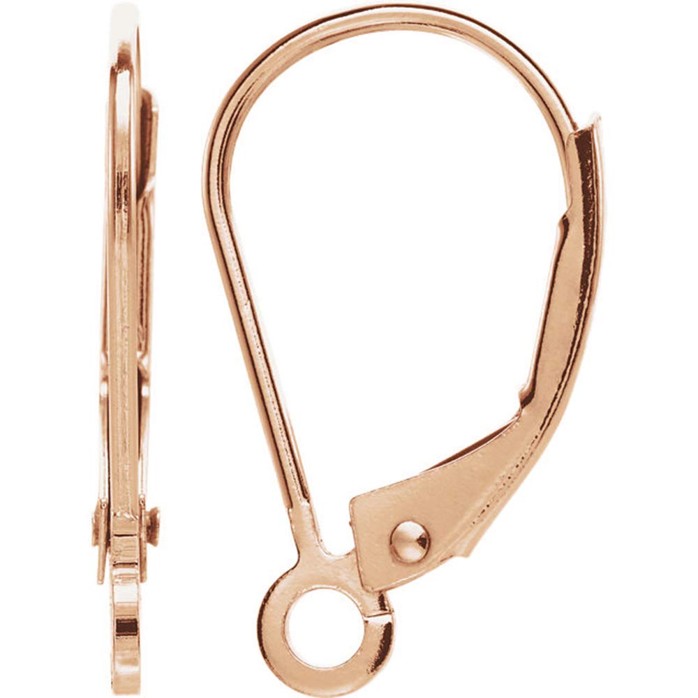 14K Rose Gold Wishbone Lever Back Earrings for Good Luck - Handmade in USA - Perfect for Birthdays, Weddings & Everyday Elegant Jewelry
