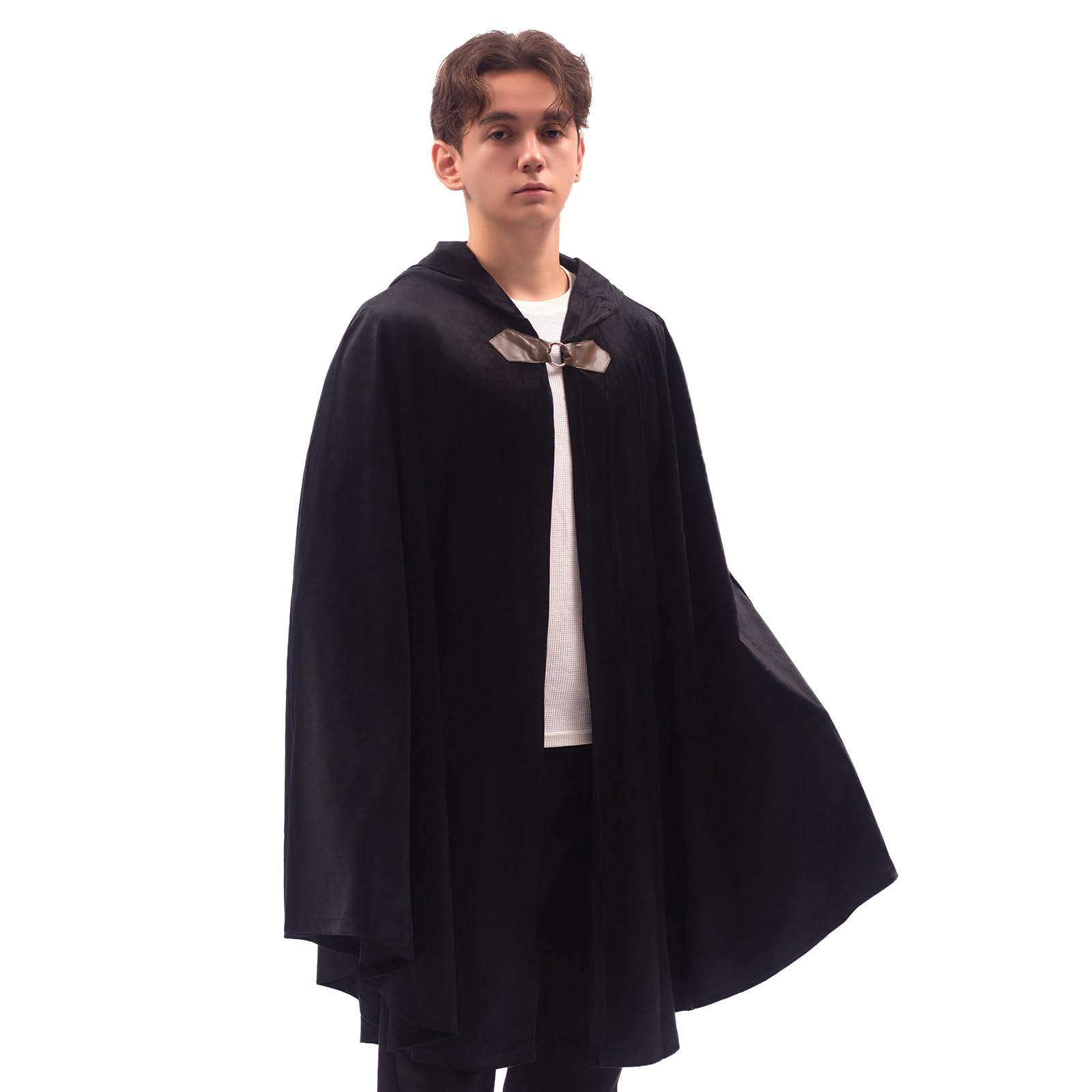 Men's & Women's Velvet Hooded Cloak - Renaissance Medieval Costume Cape with Metal Clasp | Perfect for Halloween, Cosplay, LARP & Renaissance Fairs