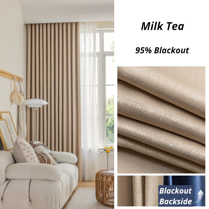 Blackout Thermal Insulated Custom Curtains - Polyester Glossy Finish for Bedroom & Living Room - Light Blocking, Energy Saving, Noise Reducing Window Treatments