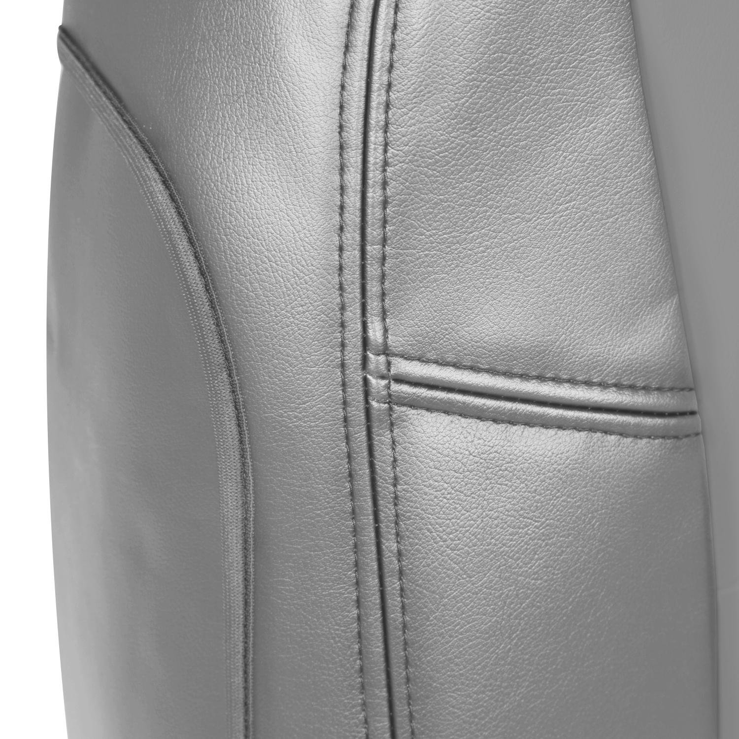 Coverking Custom Fit Front 50/50 Bucket Seat Cover for Jeep Wrangler JK & JL (2007-2023) - Premium Leatherette Solid Light Gray - Waterproof & Durable Protection for Off-Road Adventures & Daily Commute