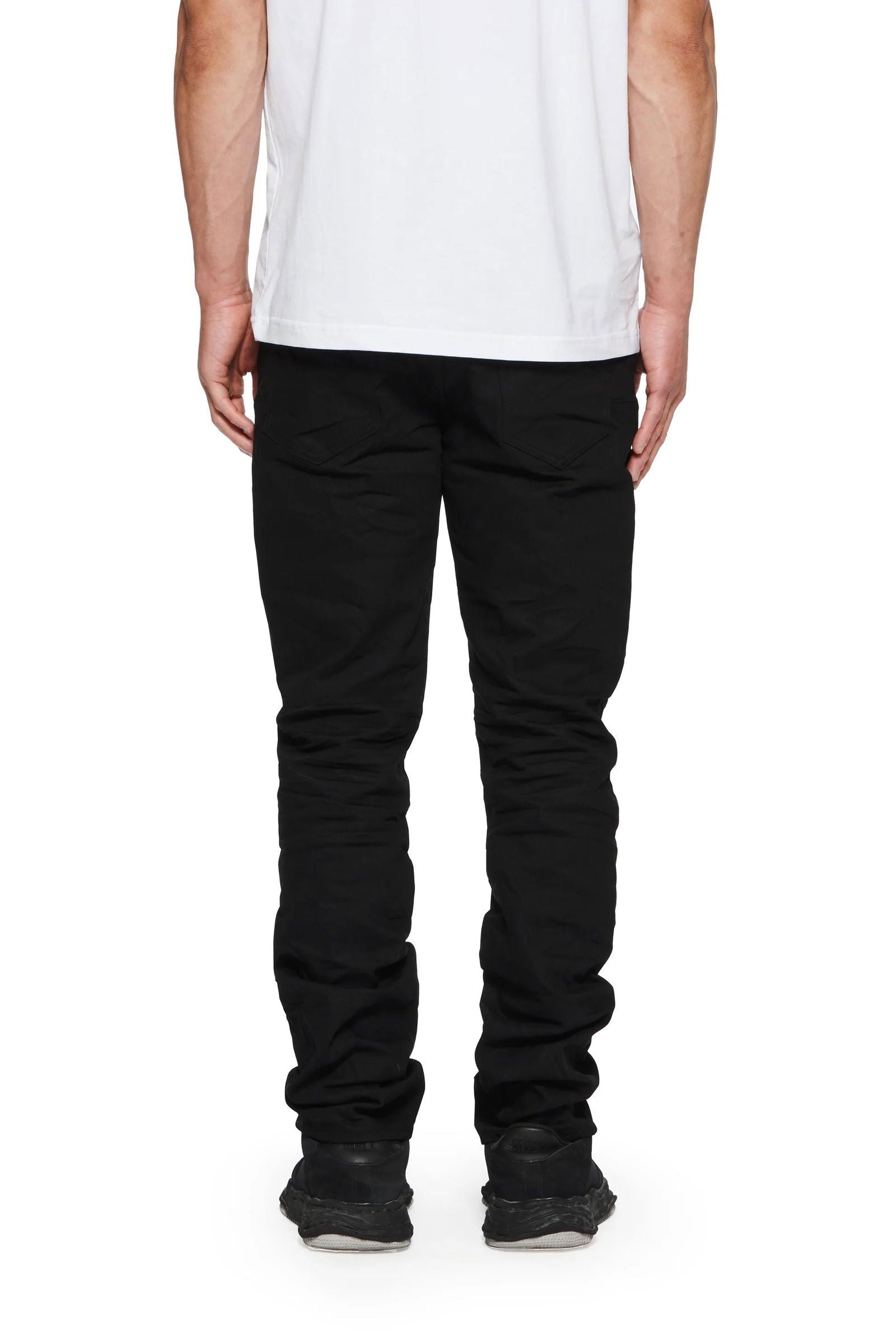PURPLE BRAND P005 Black Raw Denim Jeans for Men - Slim Fit Stretch Comfortable Jeans | Perfect for Casual Wear, Night Out & Street Style Fashion