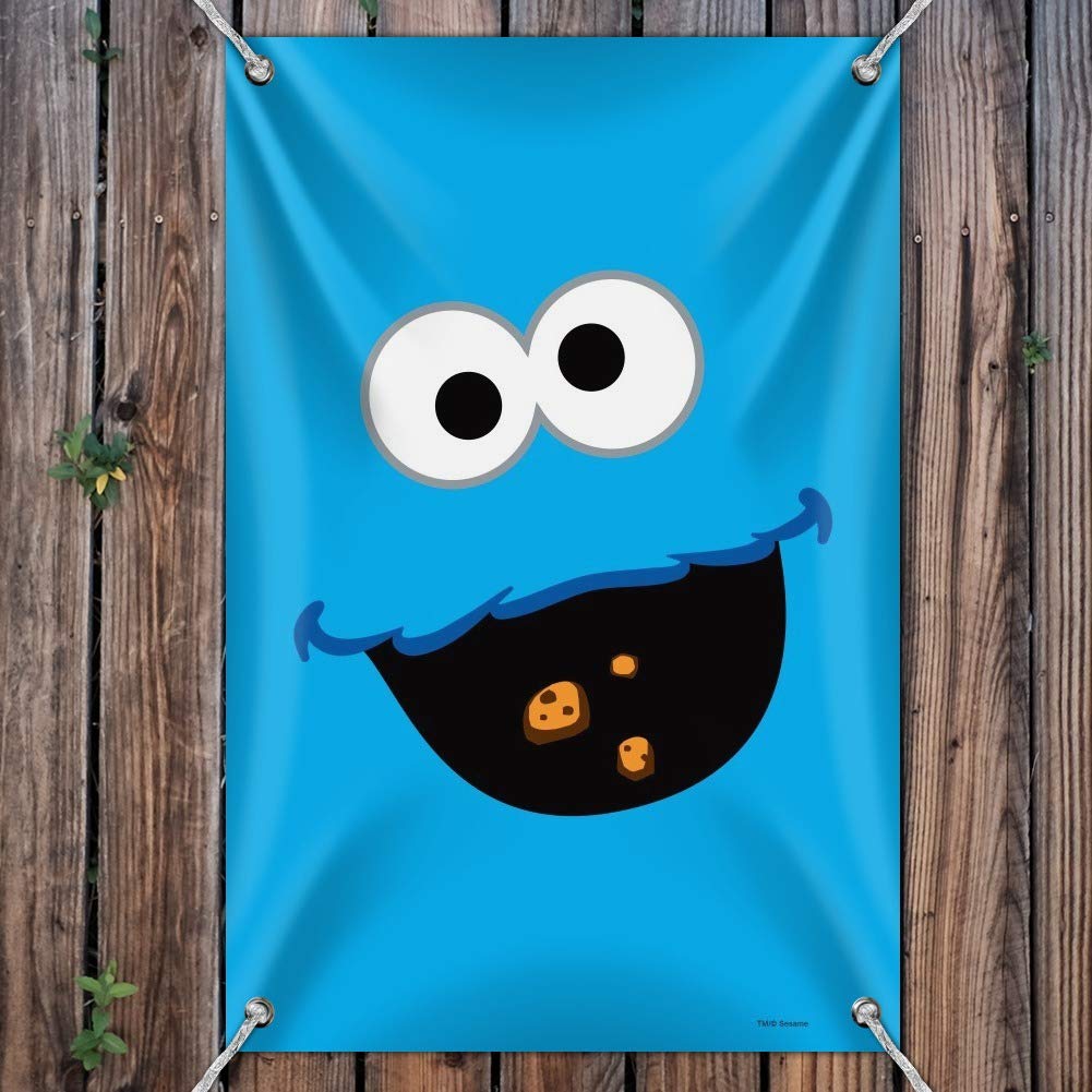 Sesame Street Cookie Monster Face Sign for Home, Office & Business - Fun Decor for Kids Room, Playroom & Work Space