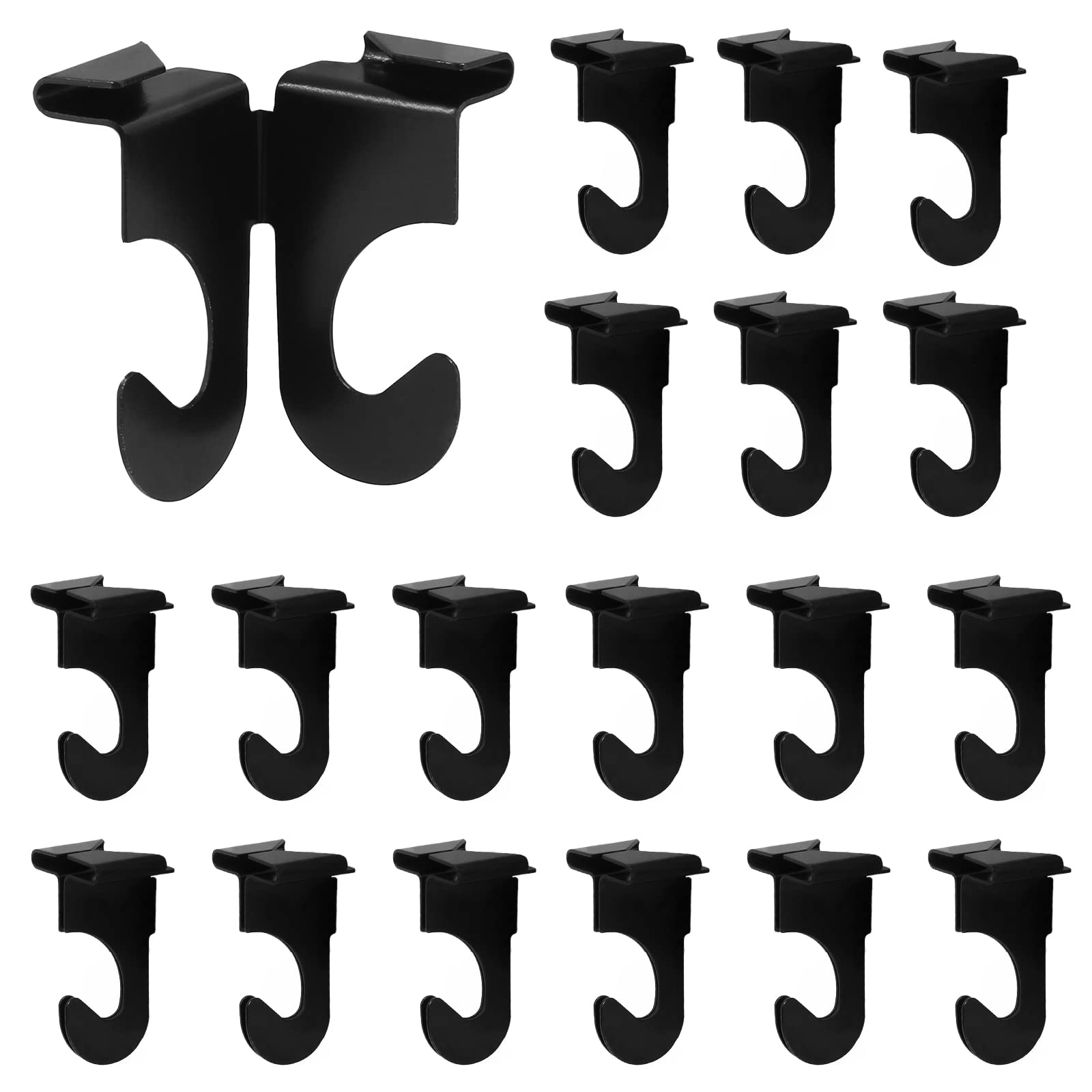 20 Pack Black Metal Drop Ceiling Hooks - T-Bar Track Suspended Grid Clips for Hanging Plants, Lights & Decorations (Perfect for Home, Office & Commercial Use)