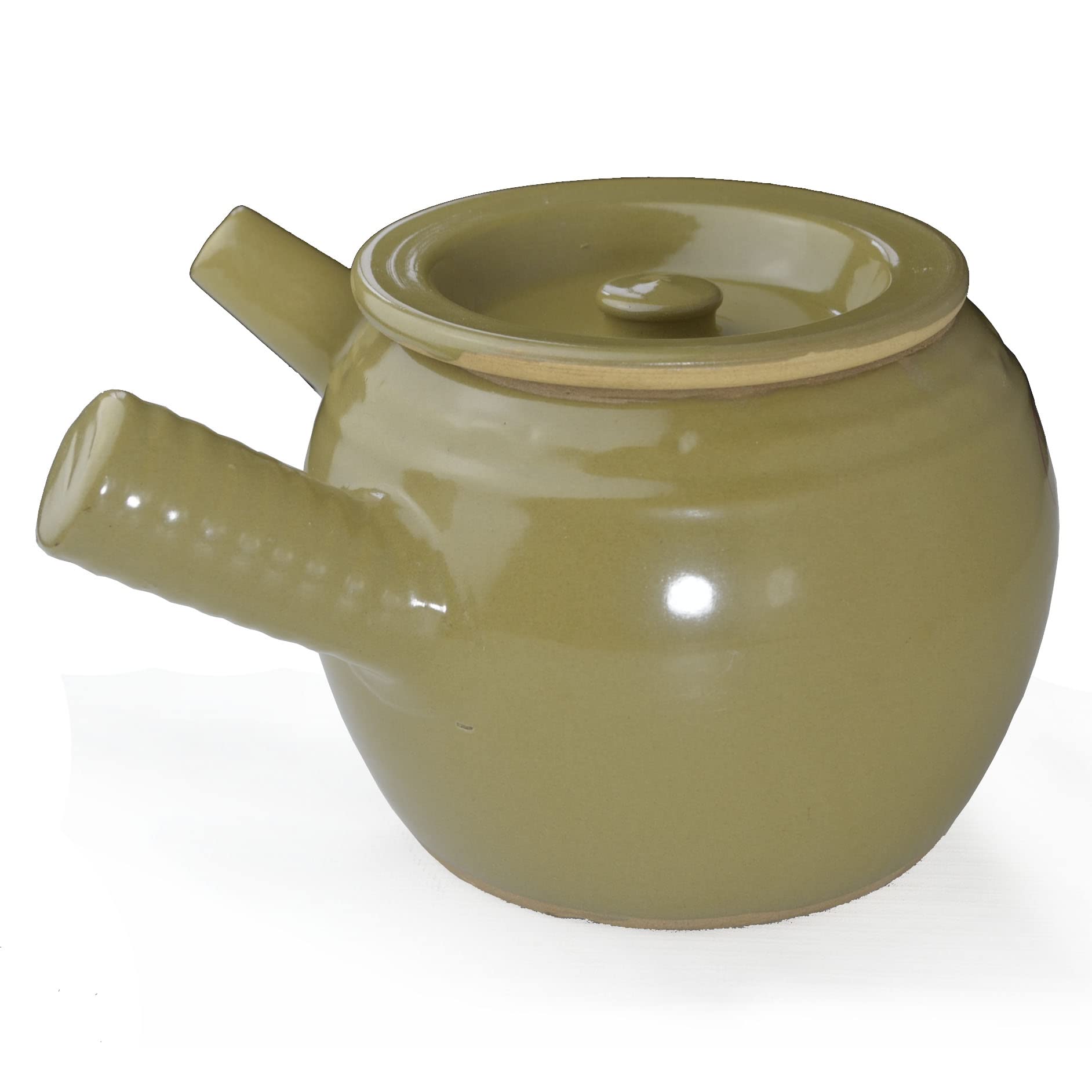 Heat-Resistant Glazed Ceramic Casserole Clay Pot - 1.5qt Large Stew Pot for Soup, Tea & Cooking - Oven, Stove & Fire Safe - Perfect for Slow Cooking, Stews & Herbal Tea Brewing