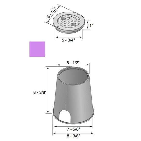 NDS 107PBCR STD 6 Round Overlapping Cover in Purple - Perfect for Home Decor, Office Organization & Craft Projects