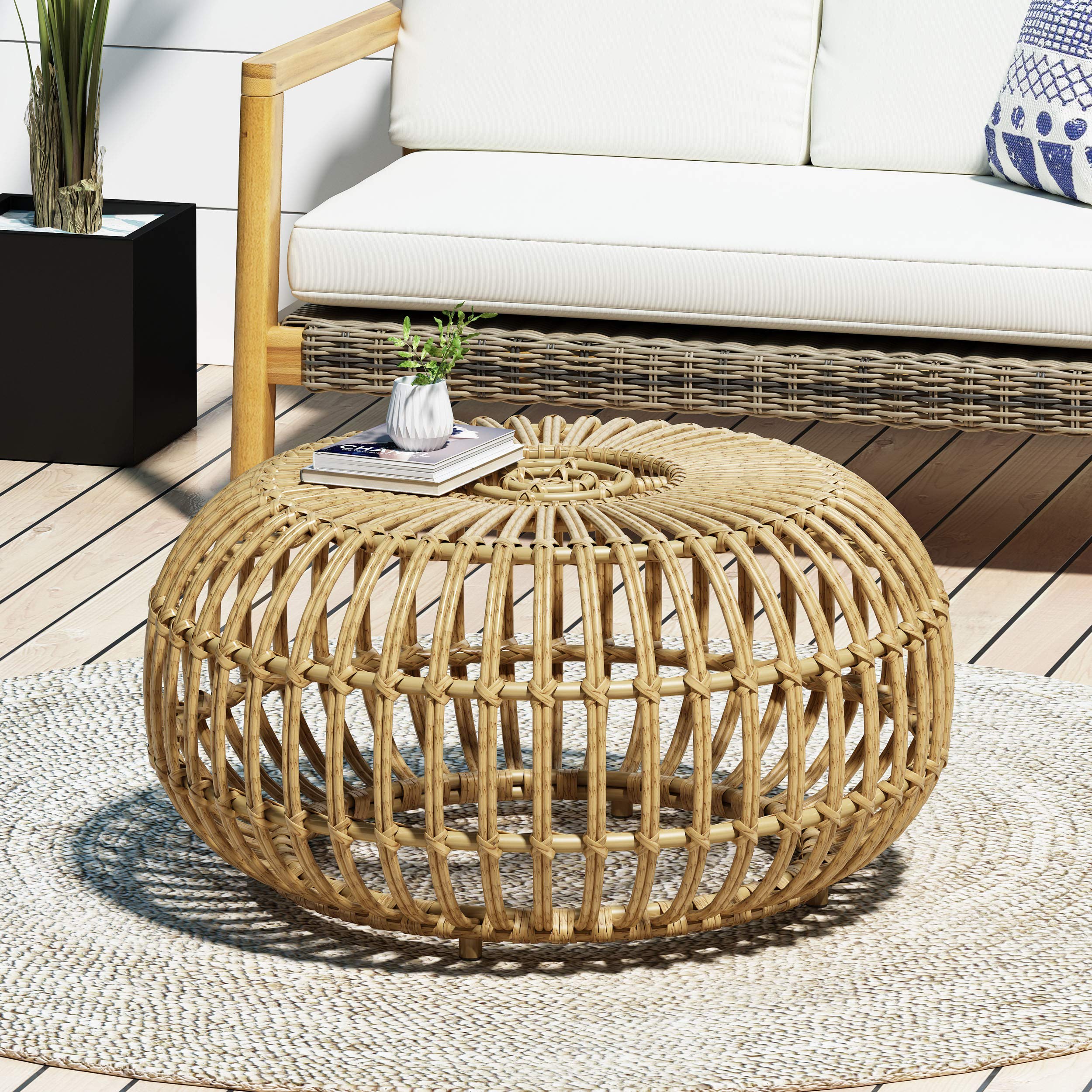 Christopher Knight Home Light Brown Coffee Table - Modern Living Room Furniture for Small Spaces, Home Decor, and Entertainment Areas