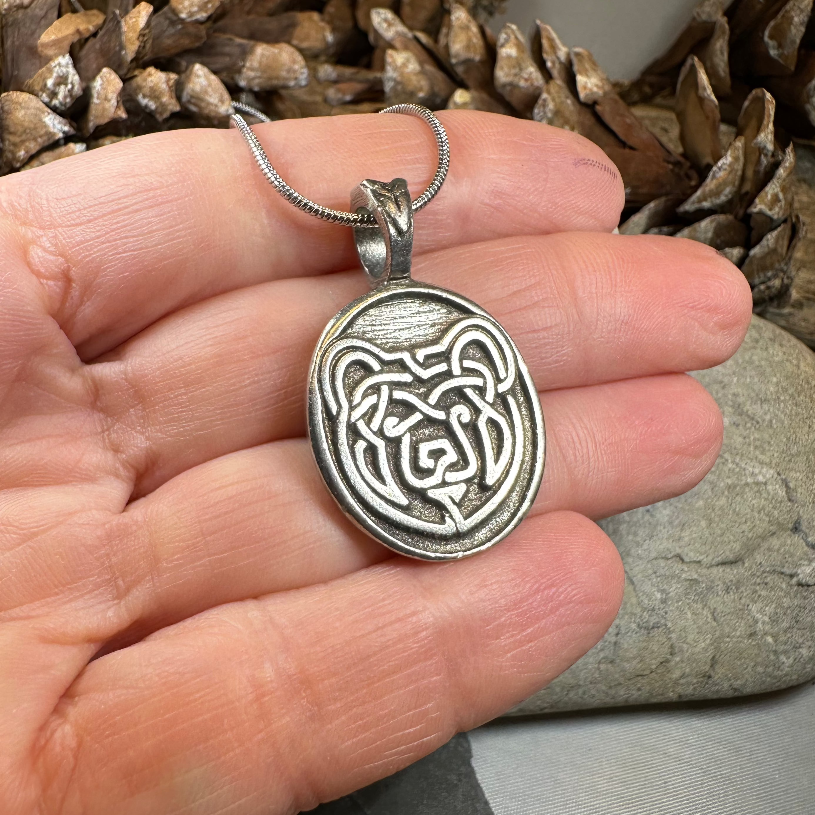 Celtic Bear Pewter Necklace for Men & Women - Handcrafted Viking Jewelry - Perfect for Gifts, Cosplay & Everyday Wear