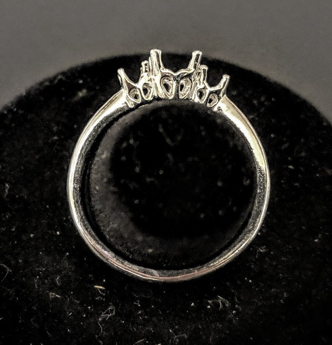 14K Gold or Sterling Silver Three Stone Ring Blank - Size 7 Round Pre-Notched Shank Setting (143821/163821) - Perfect for Jewelry Making, Engagement Rings & Custom Designs