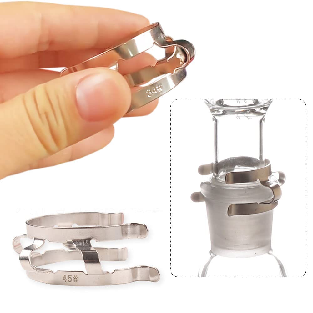 3-Pack 29mm Stainless Steel Keck Clips - Heavy Duty Lab Clamps for Glassware Connections | Perfect for Chemistry Experiments, Distillation Setups & Laboratory Use