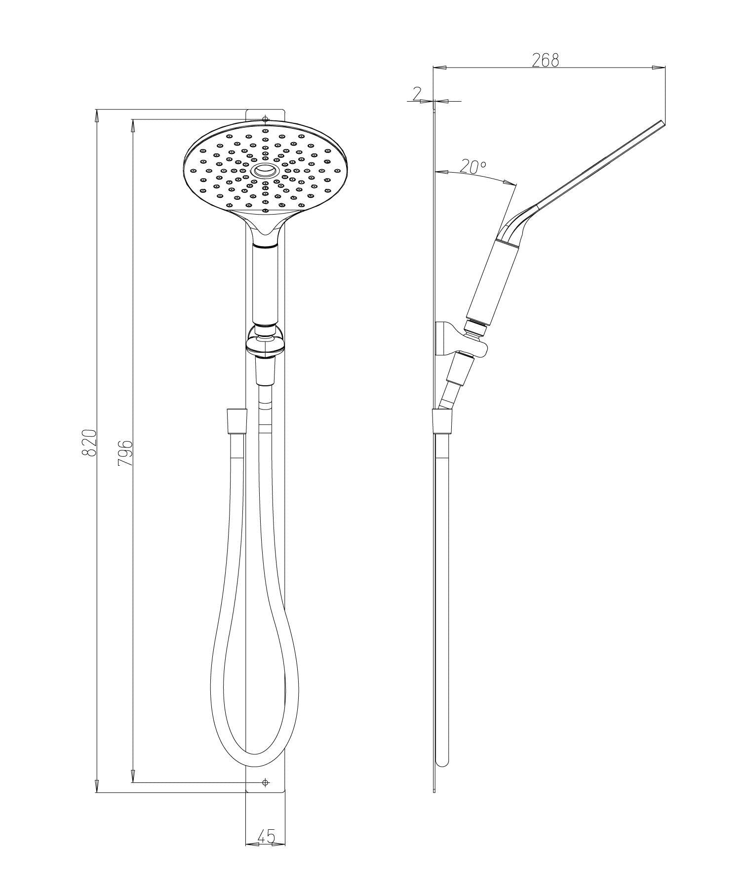Flexible Magnetic Shower Riser with Adjustable Shower Head - Paini 50CR129B0MA Chrome Steel Shower Arm for Bathroom & Spa Relaxation