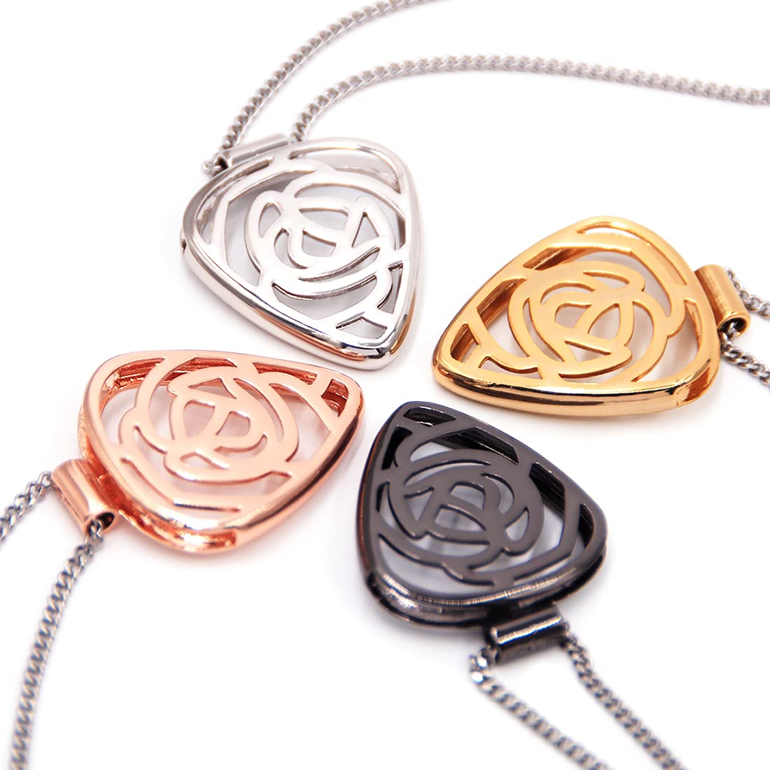 Rose Shaped Guitar Pick Holder Necklace - Elegant Musical Jewelry for Guitarists | Perfect for Performances, Gifts & Everyday Wear
