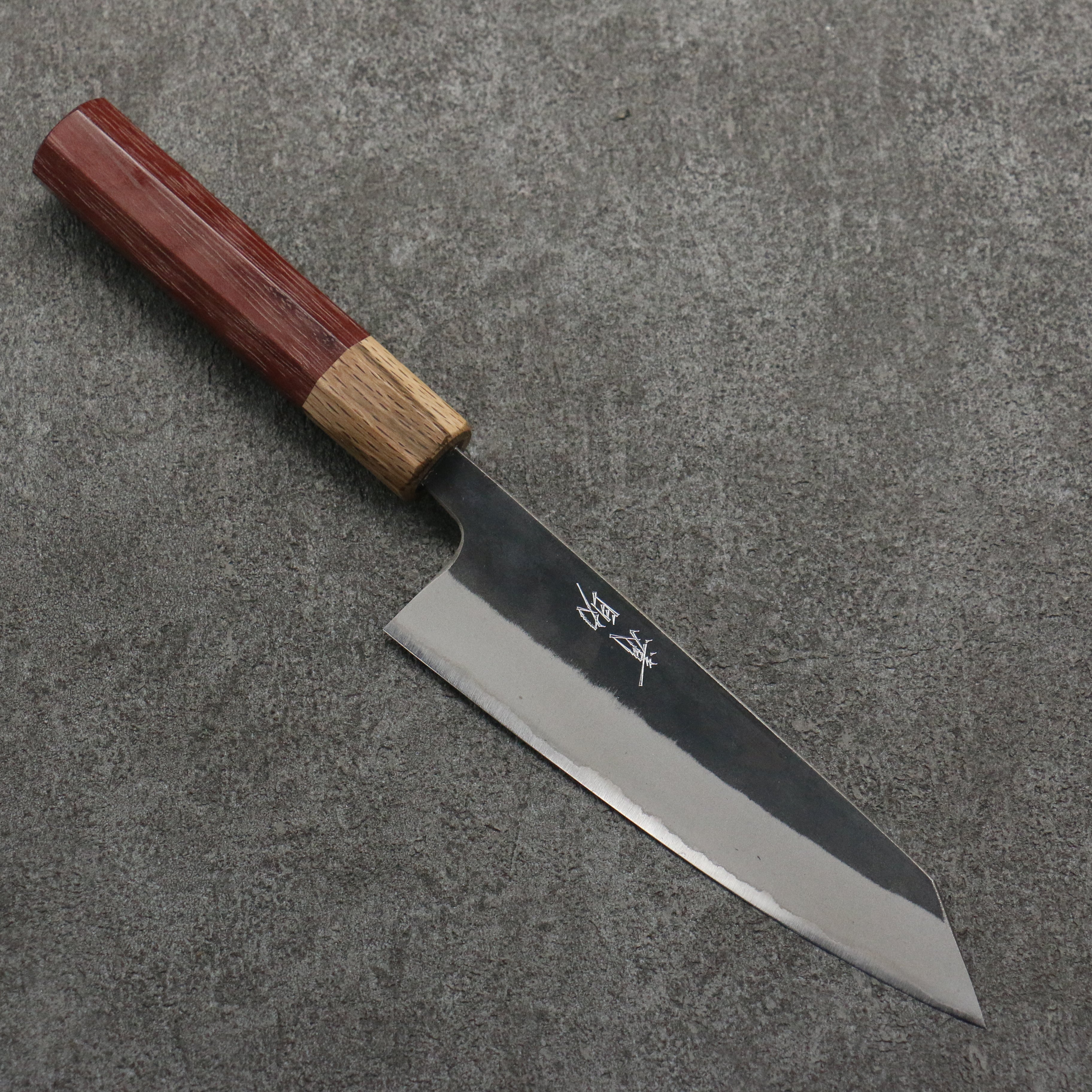 Premium Seisuke Blue Steel No.2 Black Finished Small Bunka Knife 150mm with Purpleheart Handle & Oak Ferrule - Perfect for Home Chefs, Sushi Preparation & Japanese Cuisine