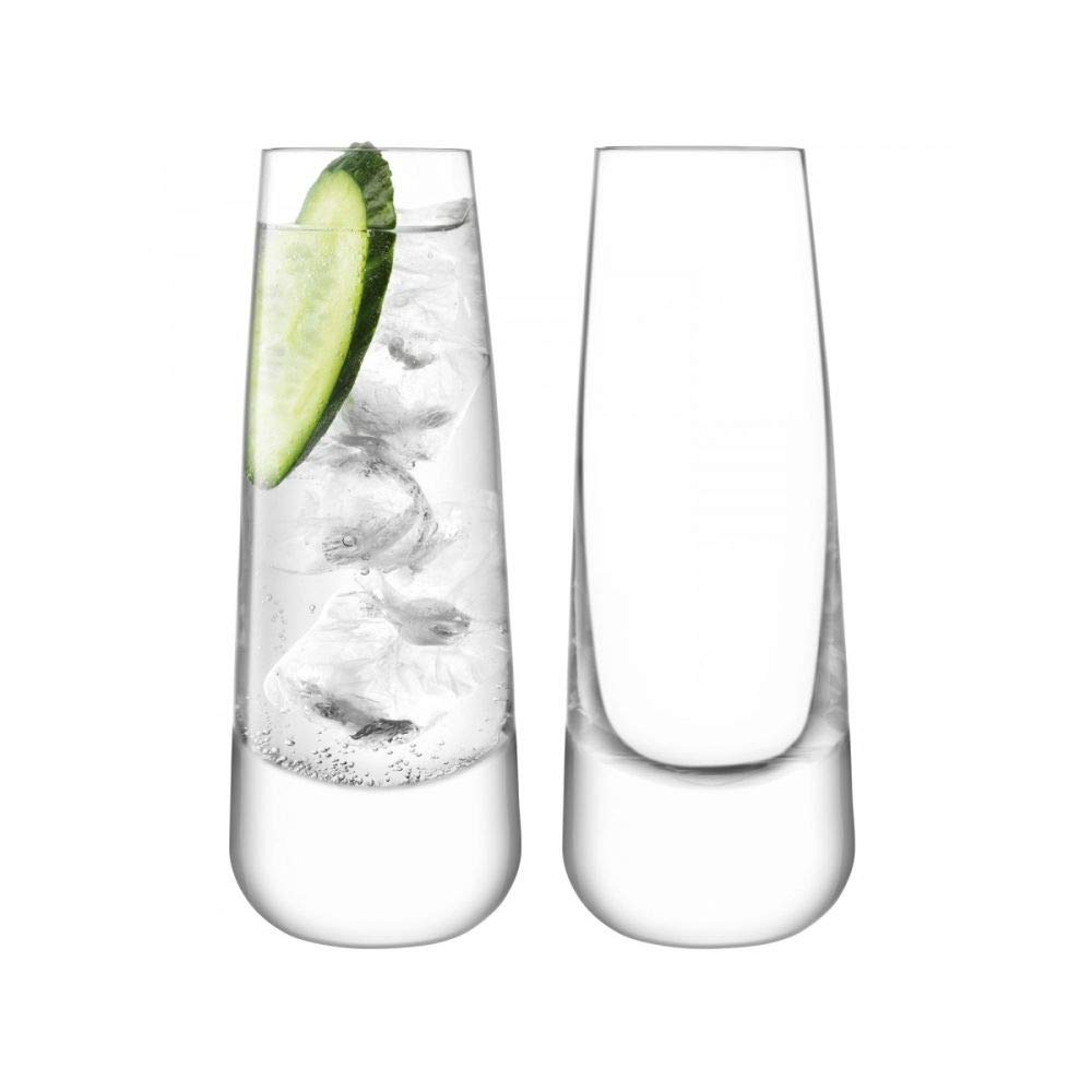 Premium Set of 2 Clear 10.5 Fl Oz Long Drink Glasses by LSA International - Perfect for Cocktails, Iced Coffee & Refreshing Beverages at Home Bars or Outdoor Parties