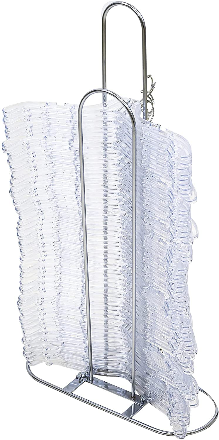 Victory Display Chrome Plated Metal Hanger Stacker - Space Saving Hanger Organizer for Closet - Holds 50-70 Hangers - Perfect for Apartments, Dorm Rooms & Laundry Areas - Durable Clothes Rack Stand & Storage Solution (10 Pack) - Ideal for Small Spaces & Wardrobe Organization