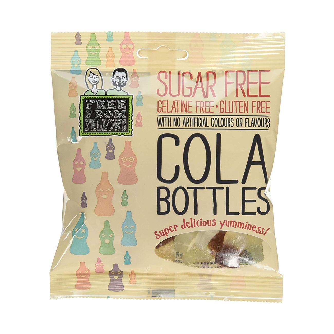Free From Fellows Cola Bottles 100g (Pack of 10) - Sugar-Free Candy for Parties, Gifts & Movie Nights - Perfect for Halloween, Christmas & Birthday Celebrations