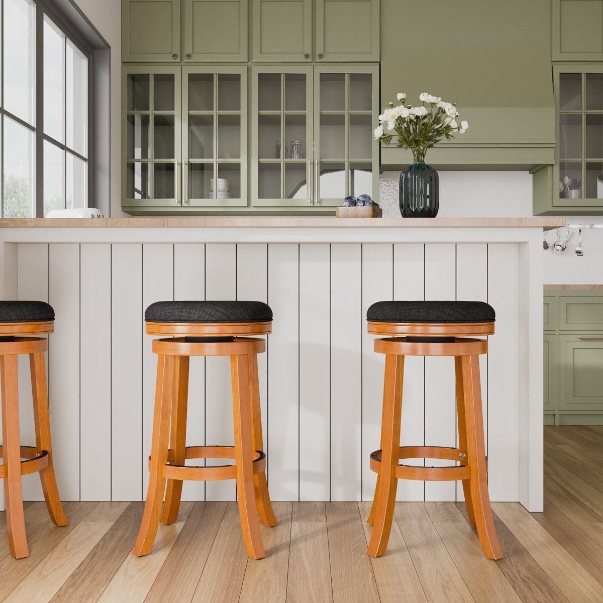 Premium Backless Fabric Swivel Stool - 24