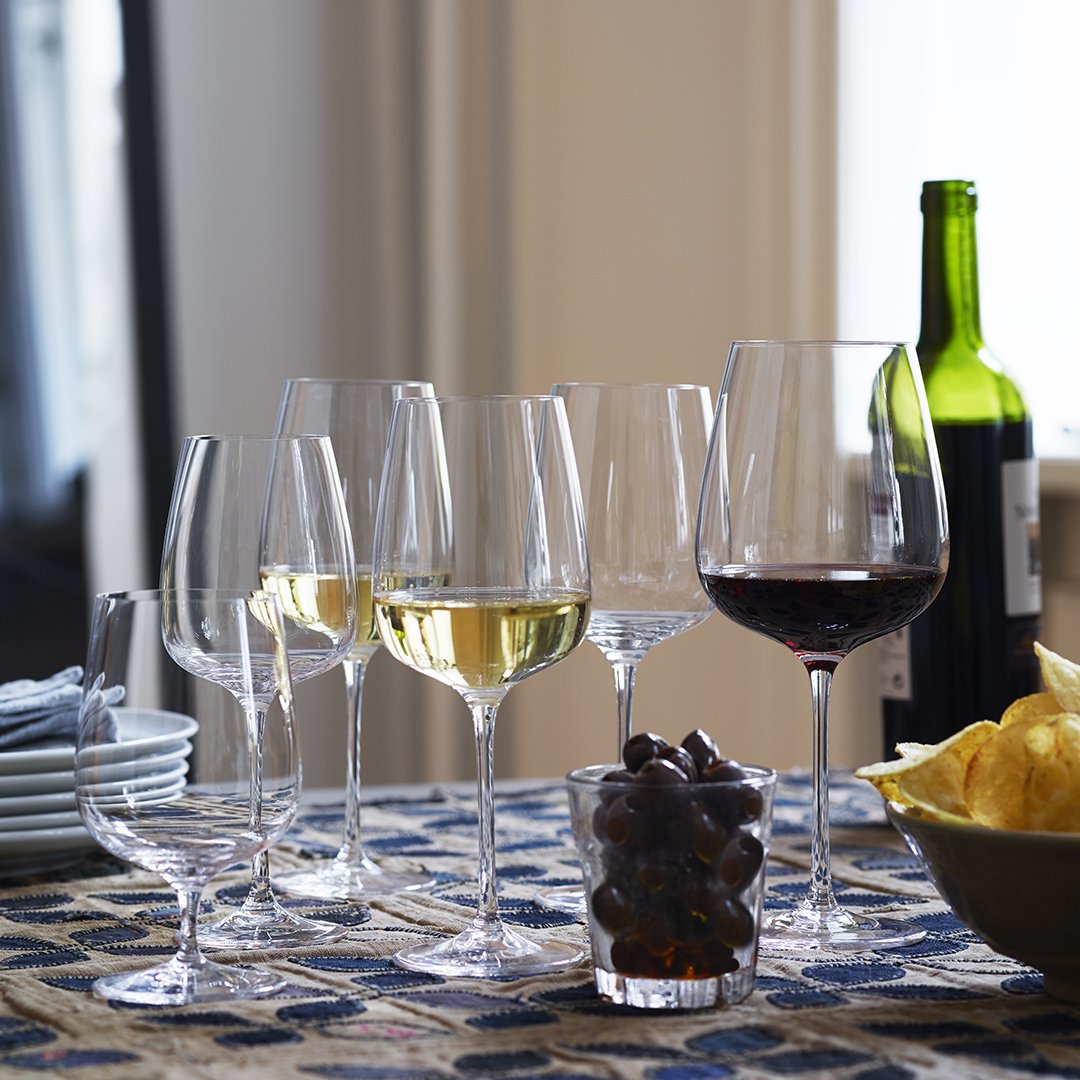 Elegant White Wine Glass Set of 6 - Premium Crystal Stemware for Wedding, Party & Home Entertaining