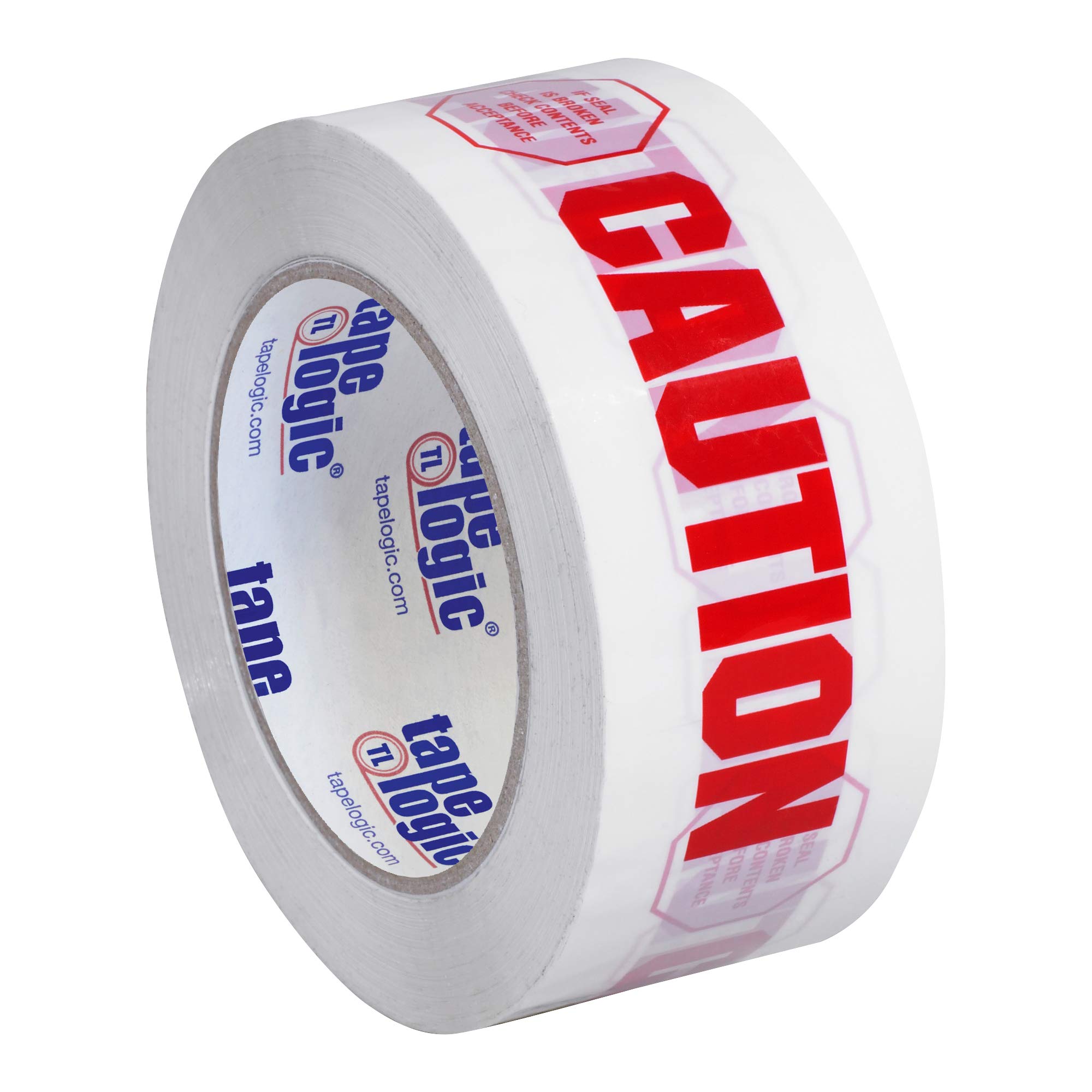 Tape Logic 2 Inch x 110 Yards Pre-Printed Packing Tape with 'Caution' Print - 2.2 Mil Thick Red/White - 36 Pack for Secure Shipping, Moving & Packaging - Ideal for Home, Office & Warehouse Use