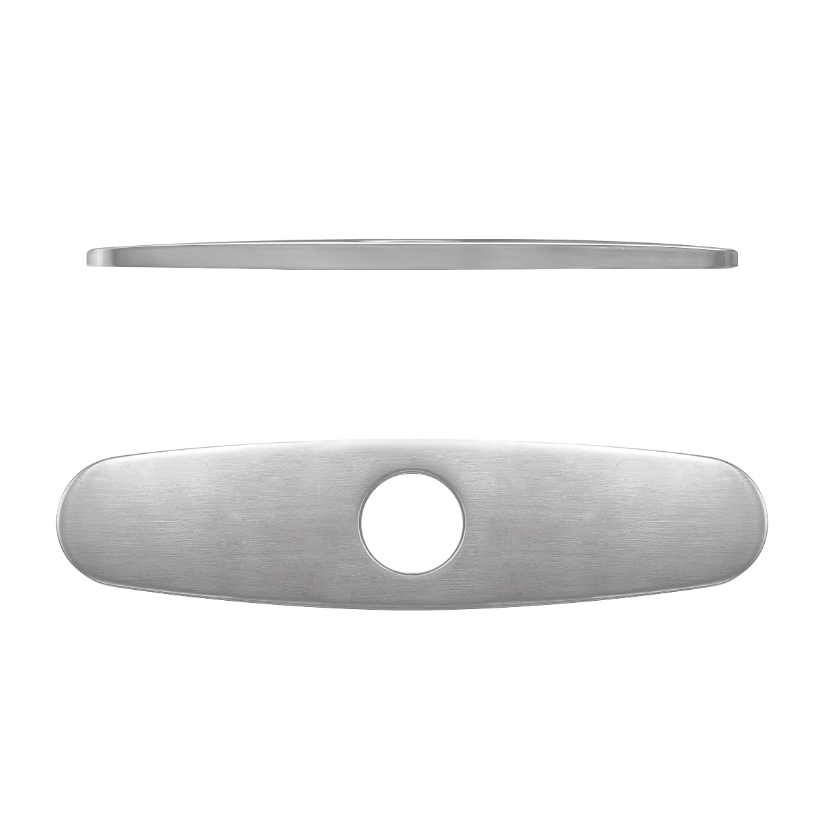 10 Inch Stainless Steel Faucet Cover Deck Plate Escutcheon for Bathroom & Kitchen Sink - Silver - Durable 3 Hole Mixer Tap Protector for Home & Commercial Use