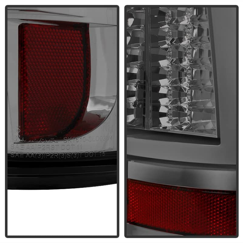 Xtune Spyder 5081896 LED Tail Lights - Smoke Lens for 99-02 Chevy Silverado 1500/2500 (Excludes Stepside) & 99-07 GMC Sierra 1500/2500/3500 (Fits 2007 Classic) - Upgrade Your Truck's Style & Visibility for Night Driving & Towing