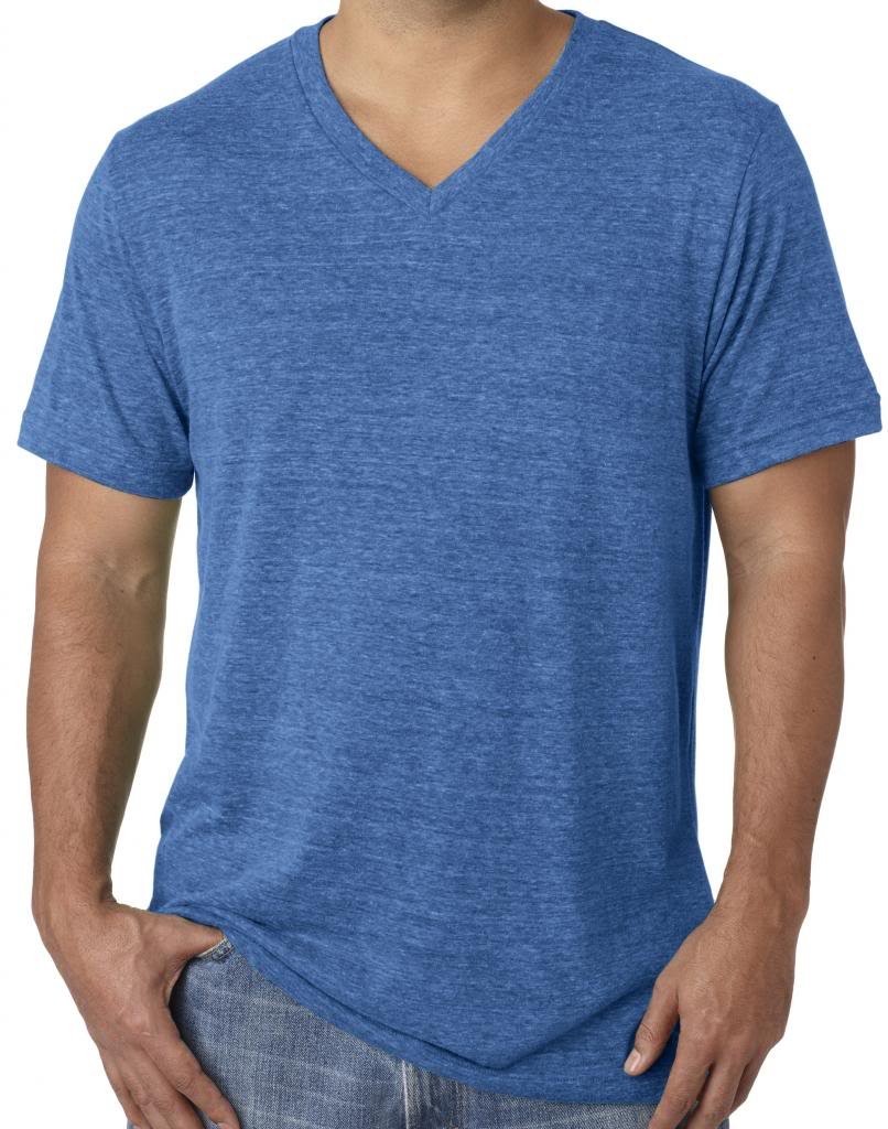 Premium Men's Tri-Blend V-Neck T-Shirt - Soft Cotton Polyester Spandex Blend - True Royal Blue - Medium Size - Casual Wear, Gym, Lounge & Everyday Comfort