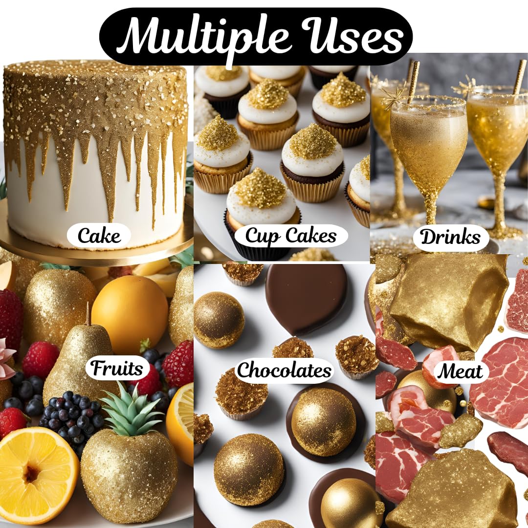 BULK (10g) Red Edible Glitter for Cakes, Drinks & Cocktails - 100% Food Safe Vegan Gluten-Free Cake Decorations | Perfect for Birthday Parties, Wedding Cakes & DIY Dessert Decorating