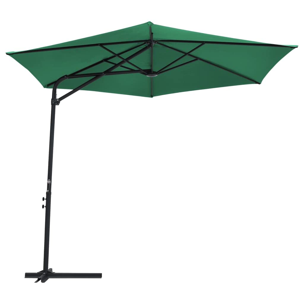 CHARMMA 118.1 Inch Outdoor Patio Umbrella with Heavy Duty Steel Pole - 10.45KG, Green - Perfect for Garden, Poolside, and Backyard Relaxation
