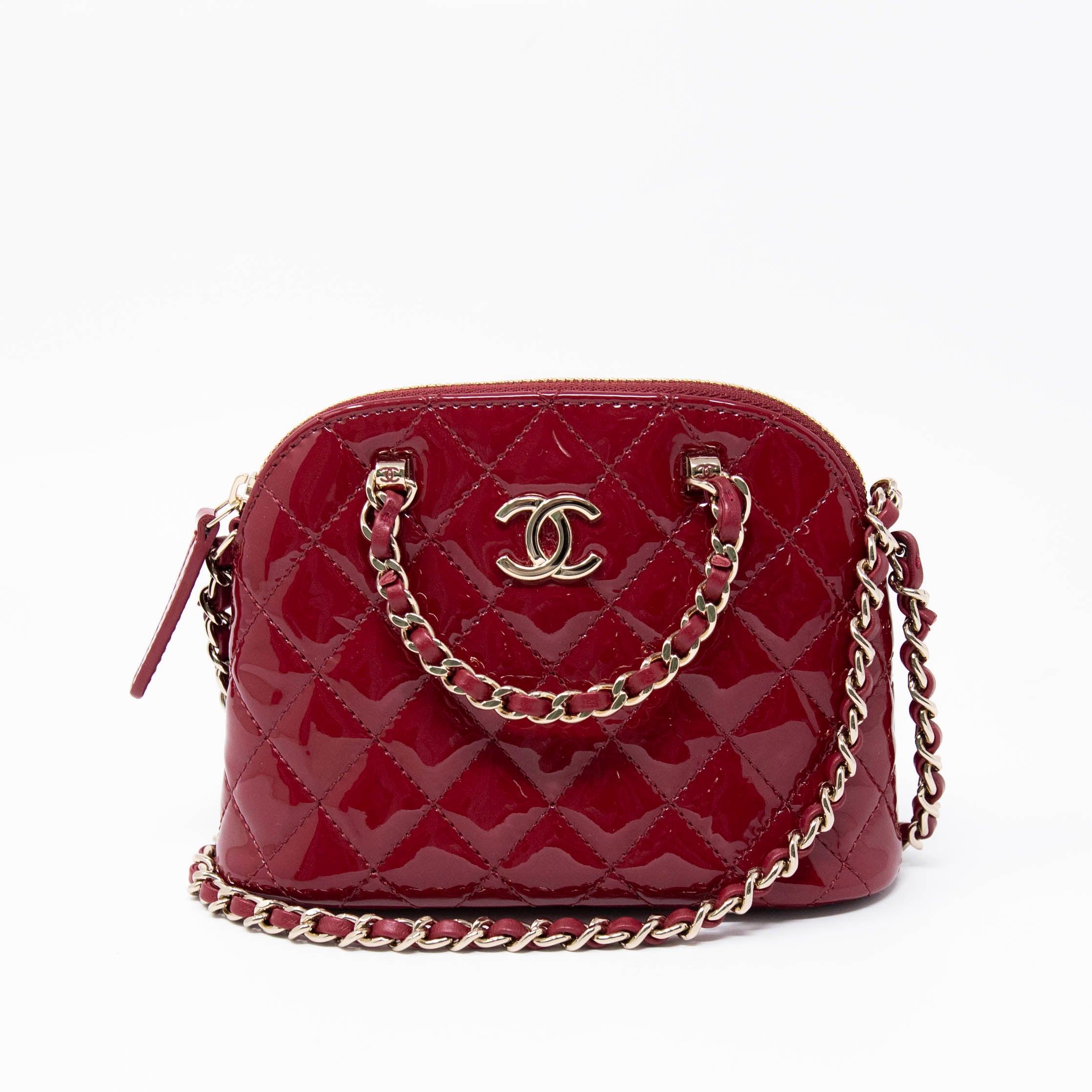 Chanel Burgundy Coco Quilted Leather Crossbody Clutch Bag with Chain - Perfect for Evening Parties, Weddings & Special Occasions