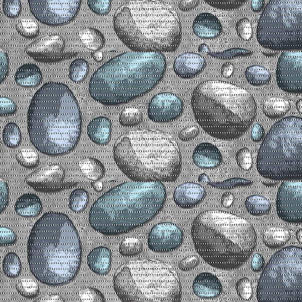 Non-Slip Shower Mat with Blue Pebble Design - Waterproof Bathroom Floor Mat for Safety & Comfort - Perfect for Showers, Bathtubs, and Wet Areas