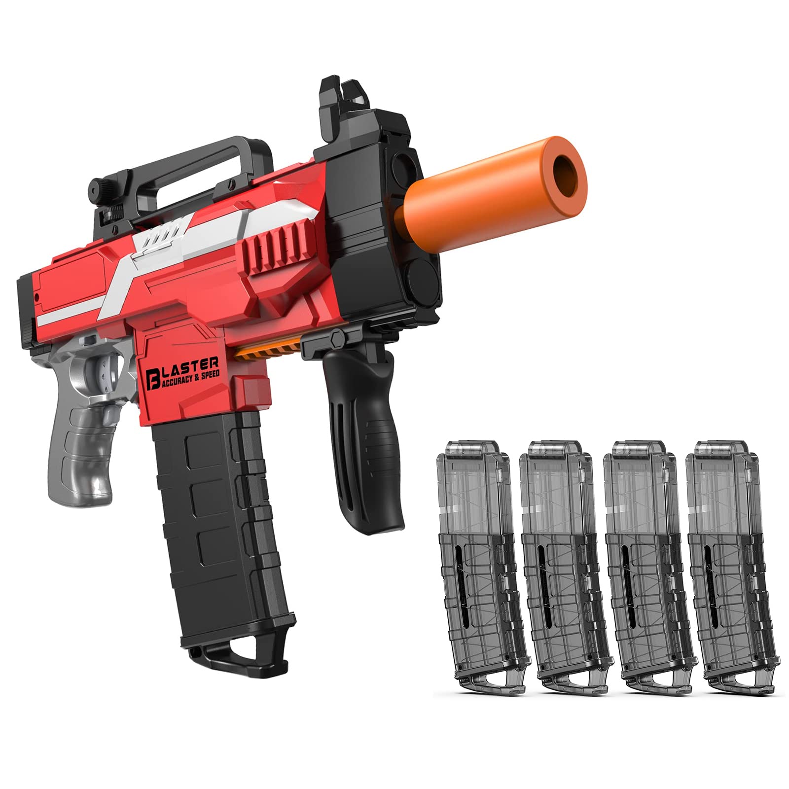 Automatic Nerf Toy Guns with 5 Magazine Clips - 3 Shooting Modes (Single/Burst/Full) - Foam Dart Blasters for Kids Ages 6-10 - Perfect for Nerf Battles, Outdoor Play & Birthday Gifts