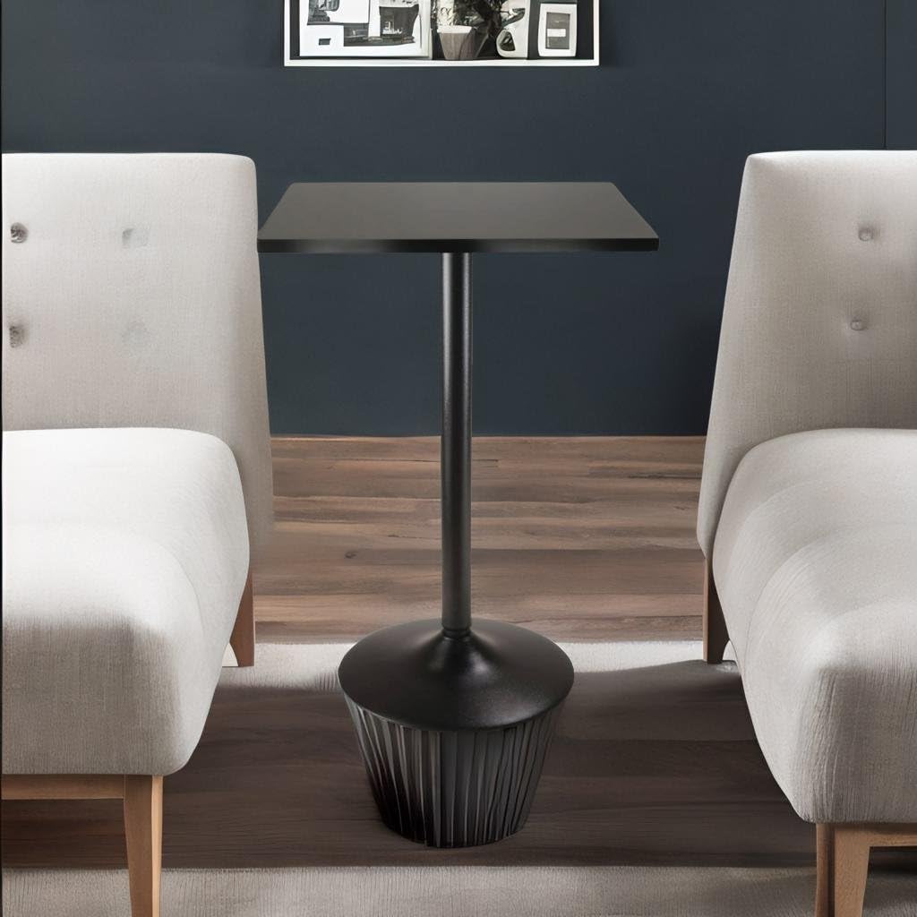 Ergode Compact Wood Obsidian Square Dining Table 23.62x23.62 Inch - Modern Minimalist Design for Small Spaces, Kitchen Nook, Breakfast Corner & Studio Apartments